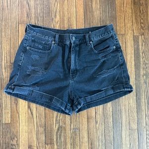 American Eagle Black Denim Shorts Size 12